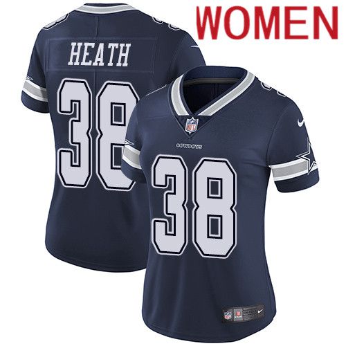 Women Dallas Cowboys #38 Jeff Heath Nike Navy Vapor Limited NFL Jersey